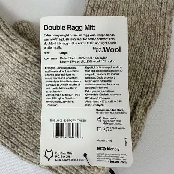 Fox River Ragg Wool Extra Heavy Weight Mittens, Large - Picture 9 of 10